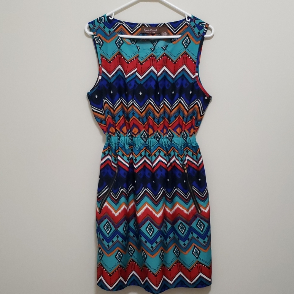 Speed Control New York Multi Color Dress Sz Large